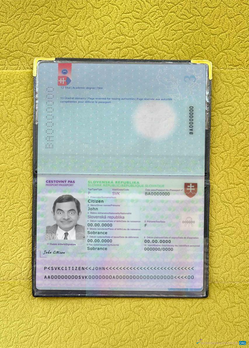 Download Slovakia passport version 3 photolook Photoshop template